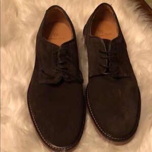 MASSIMO DUTTI DARK BROWN SUEDE SHOES LACE UP FOR MEN SIZE  7